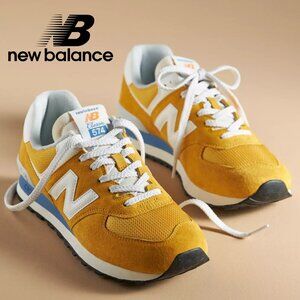 New Balance 574 Sneakers (Yellow and Blue)